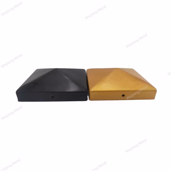 Wholesale High Quality Customized Decorative Square Metal Fence Post Top Caps