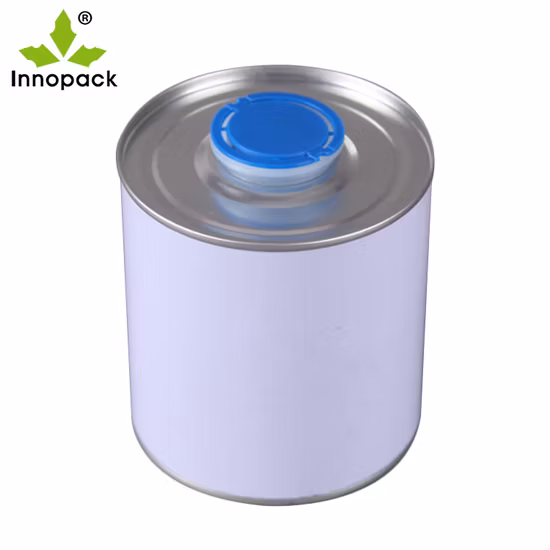 Настраиваемая металлическая круглая консервная банка с крышкой с рычагом, упаковка для клея и покрытия