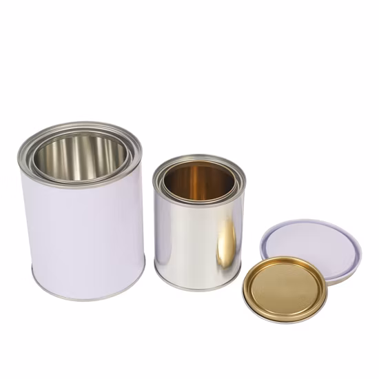 Металлические консервные банки с химическим маслом и круглой краской